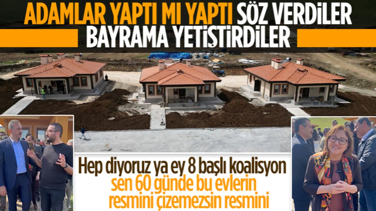 Gaziantep’in Nurdağı ilçesinde tamamlanan köy evleri yarın hak sahiplerine teslim edilecek