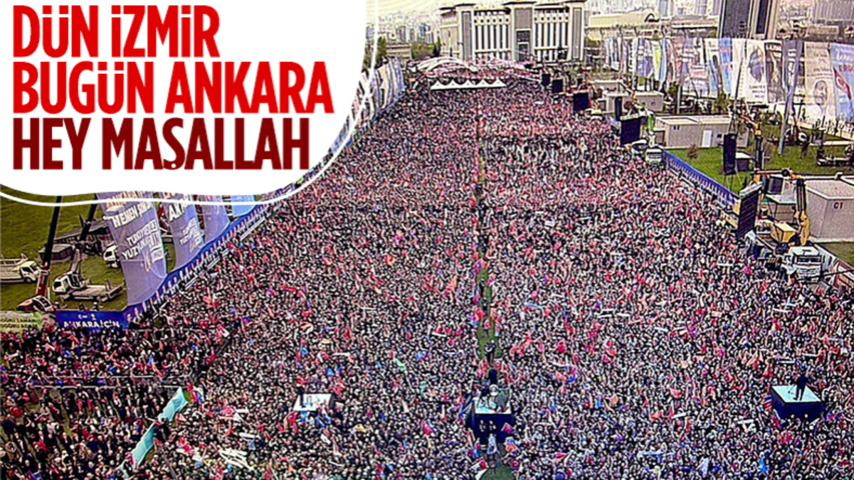 Yüzbinler Ankara’da Cumhurbaşkanı Erdoğan’ı karşıladı: Miting alanında coşkulu kalabalık