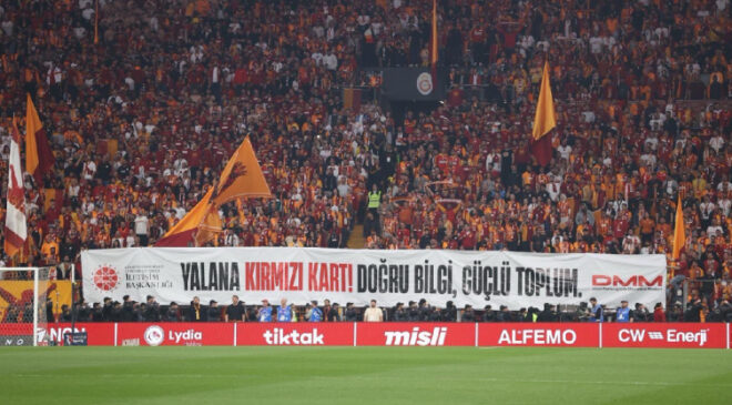 Dev derbide dezenformasyona kırmızı kart mesajı