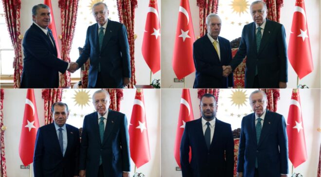 Cumhurbaşkanı Erdoğan, 4 büyük kulübün başkanını kabul etti