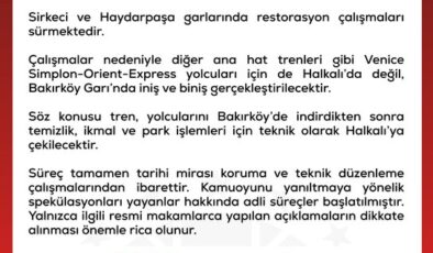 DMM, Sirkeci ve Haydarpaşa garları ile Venice SimplonOrientExpress trenine ilişkin iddiaları yalandı