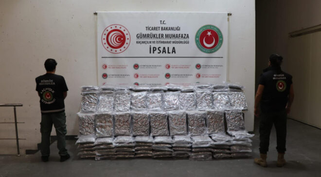 Edirne’de iki gümrük kapısında 174 kilogram uyuşturucu ele geçirildi