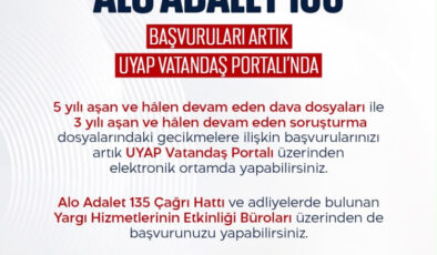 Alo Adalet 135’teki başvurular UYAP’tan da yapılabilecek