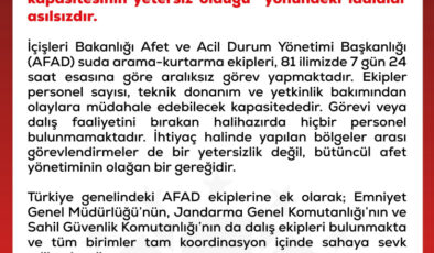 DMM, ‘AFAD dalgıçlarının toplu olarak görevi bıraktığı’ iddialarını yalanladı