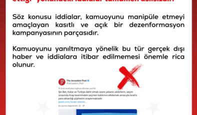 DMM, ‘Türkiye’nin İsrail’deki seçimlere müdahale ettiği’ iddialarını yalanladı